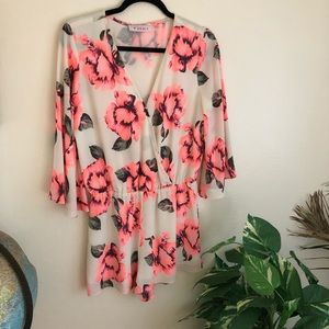 Izzy and Lola Neon Bloom Romper